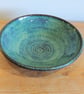 Large green, turquoise bowl handmade pottery - Image 1