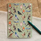 A5 Handmade Notebook with British Garden Bird Design