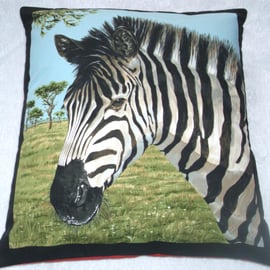 On Safari Zebra cushion