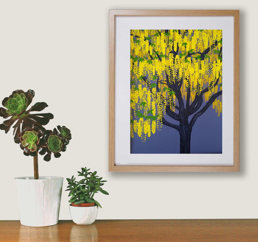 'Laburnum Bloom' original screen print