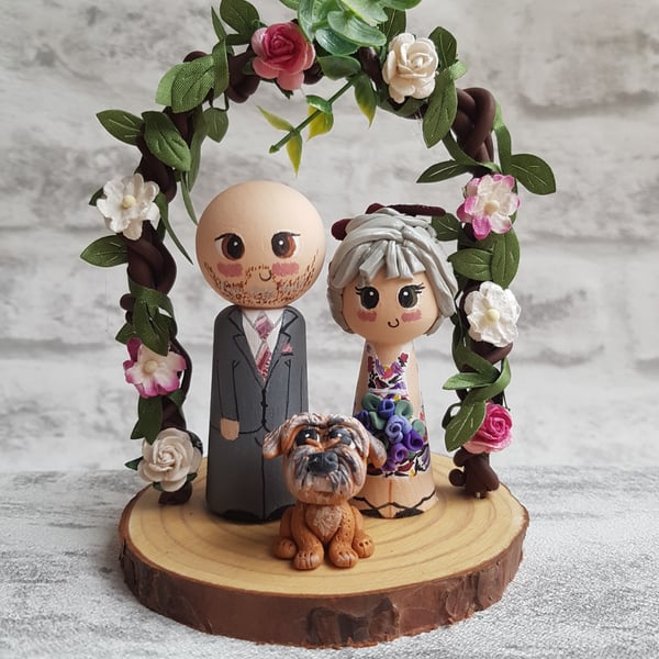 Bespoke Wedding LGBTQ Peg Doll Wooden Cake Toppers