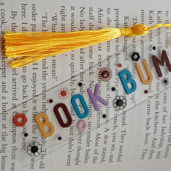 Acrylic book bum bookmark.