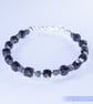 Bracelet Spinel Hematite and Sterling Silver unisex unique handmade - Image 2