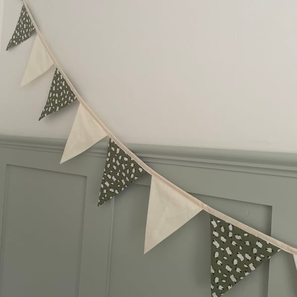 Sage and cream sheep bunting