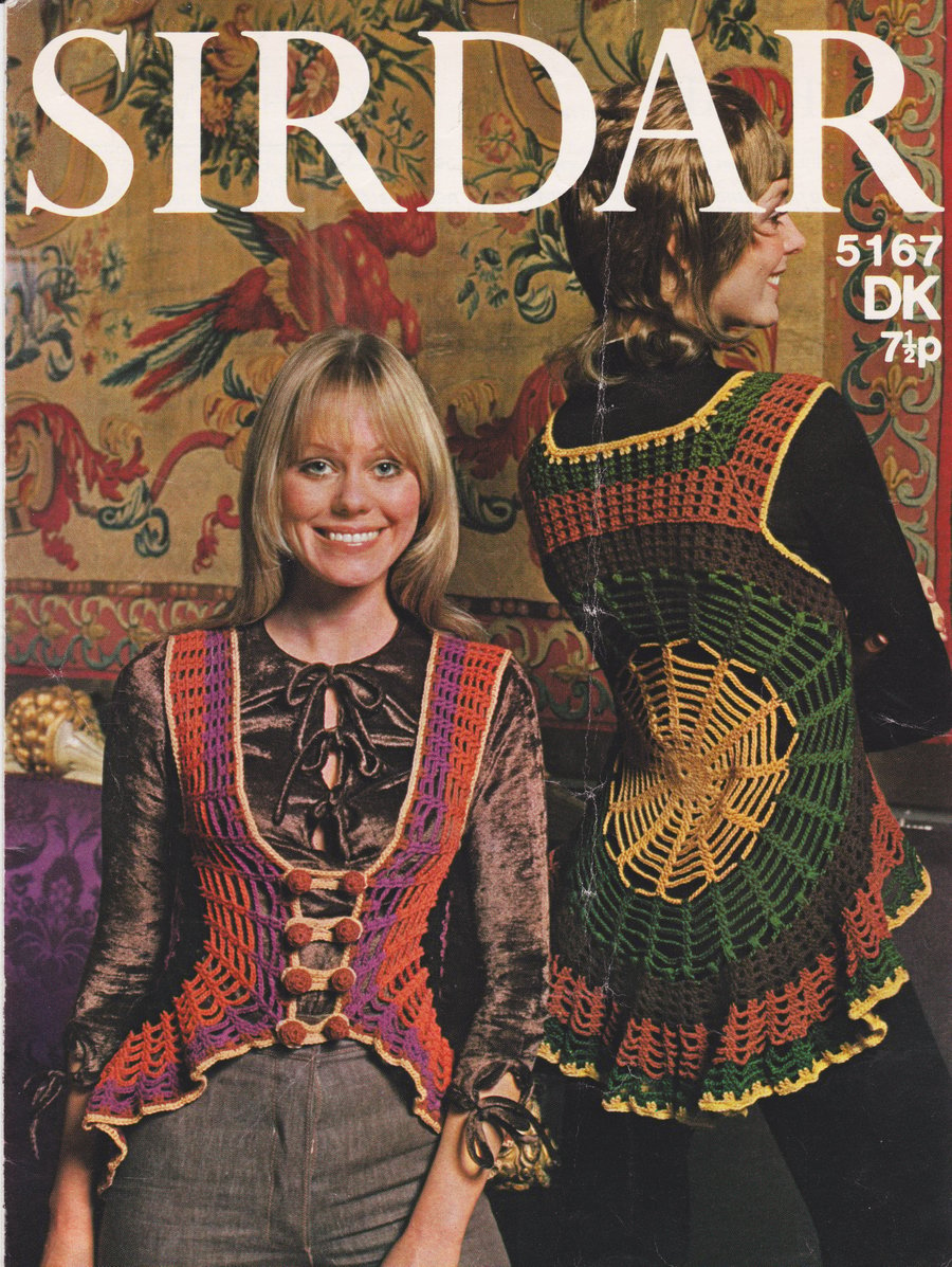 Vintage Crochet Pattern 5167: from Sirdar The Iconic 70’s ‘Web’ Vest