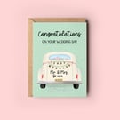 Personalised Just Married Wedding Car Greeting Card 