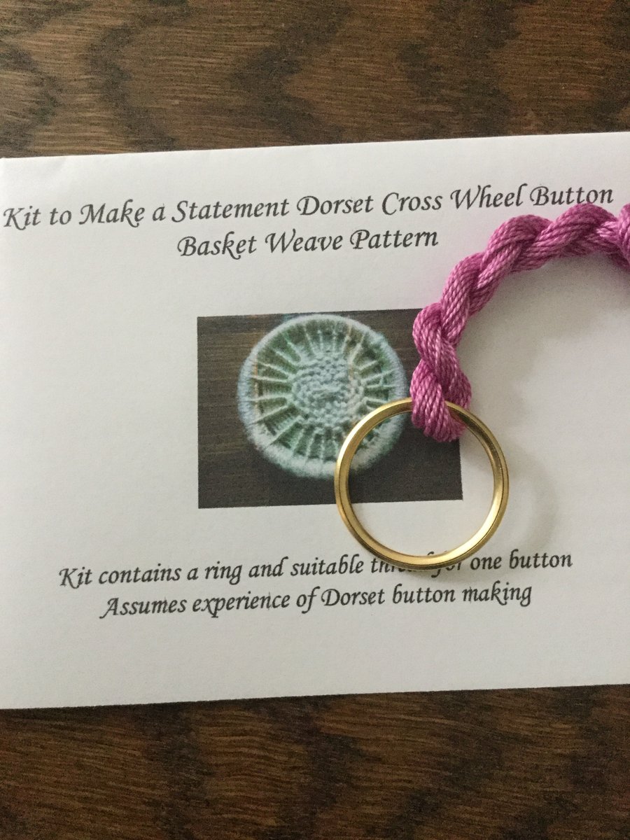 Kit to Make a Statement Dorset Button, Basket Weave Design, Pink