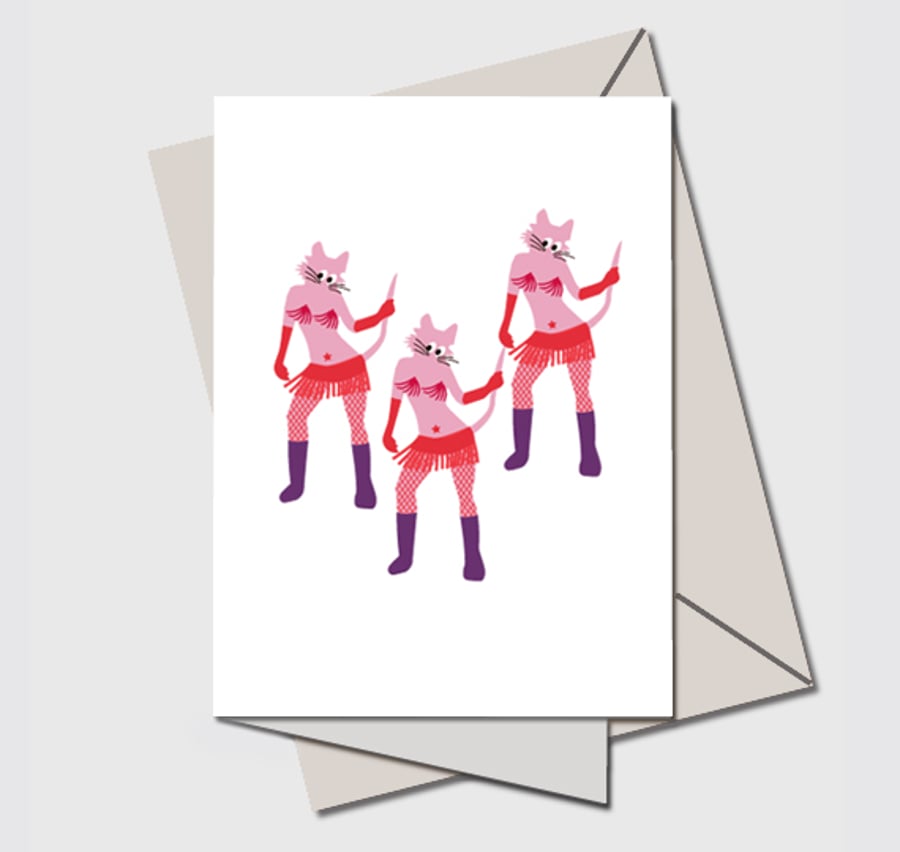 A Quirky card, Quirky cats, Dance, Dancing, Music, Musician, Musical