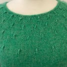 Hand knitted lightweight Wool Mohair Silk jumper size M bust 36
