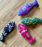Small catnip fish……colourful batik cotton cat toy