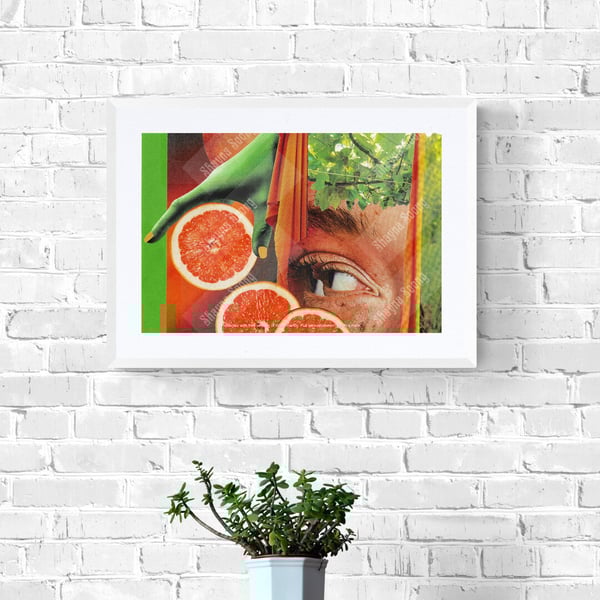 'Suffused' print of handmade collage