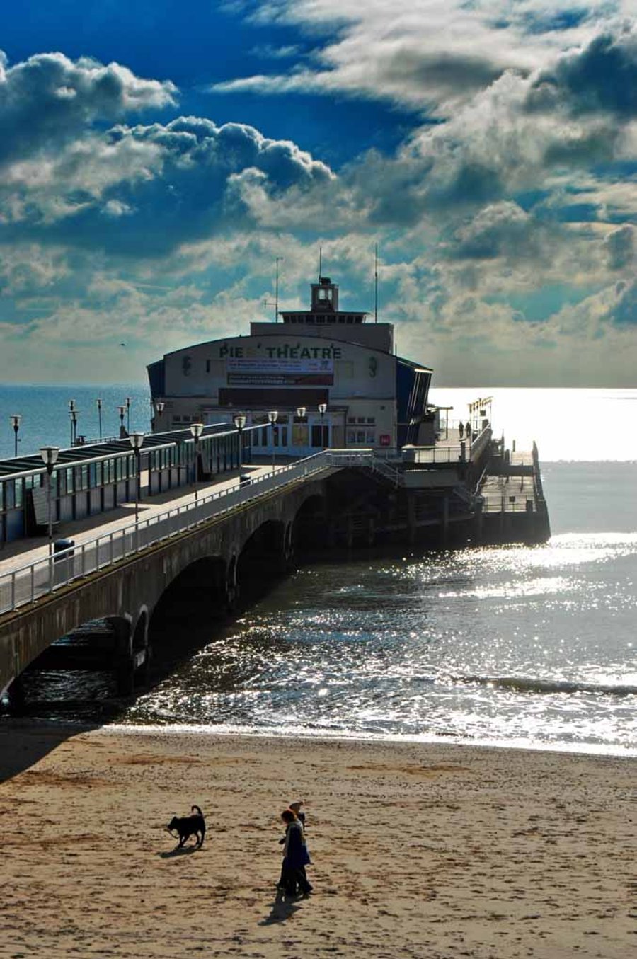 Bournemouth Pier And Beach Dorset England UK 12"x18" Print