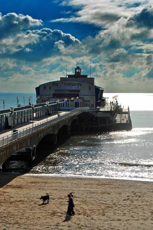 Bournemouth Pier And Beach Dorset England UK 12"x18" Print