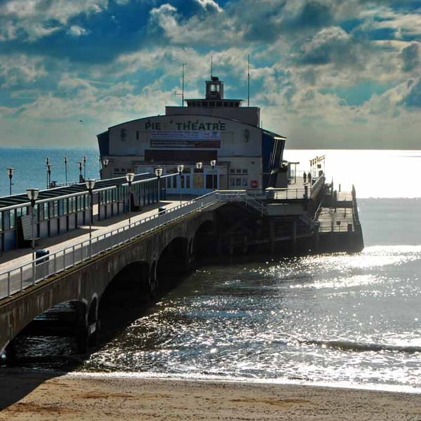 Bournemouth Pier And Beach Dorset England UK 12"x18" Print