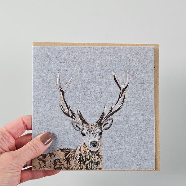 Stag greetings card, blank card, Wildlife