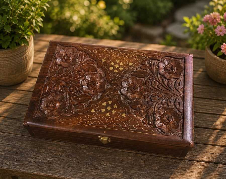 Wooden Jewelry Box – Jewelry Organizer & Storage Box - Rustic Home Decor