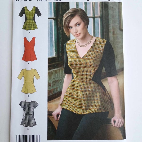 Sewing pattern - Simplicity 8168 Ladies Peplum Top - multi size 
