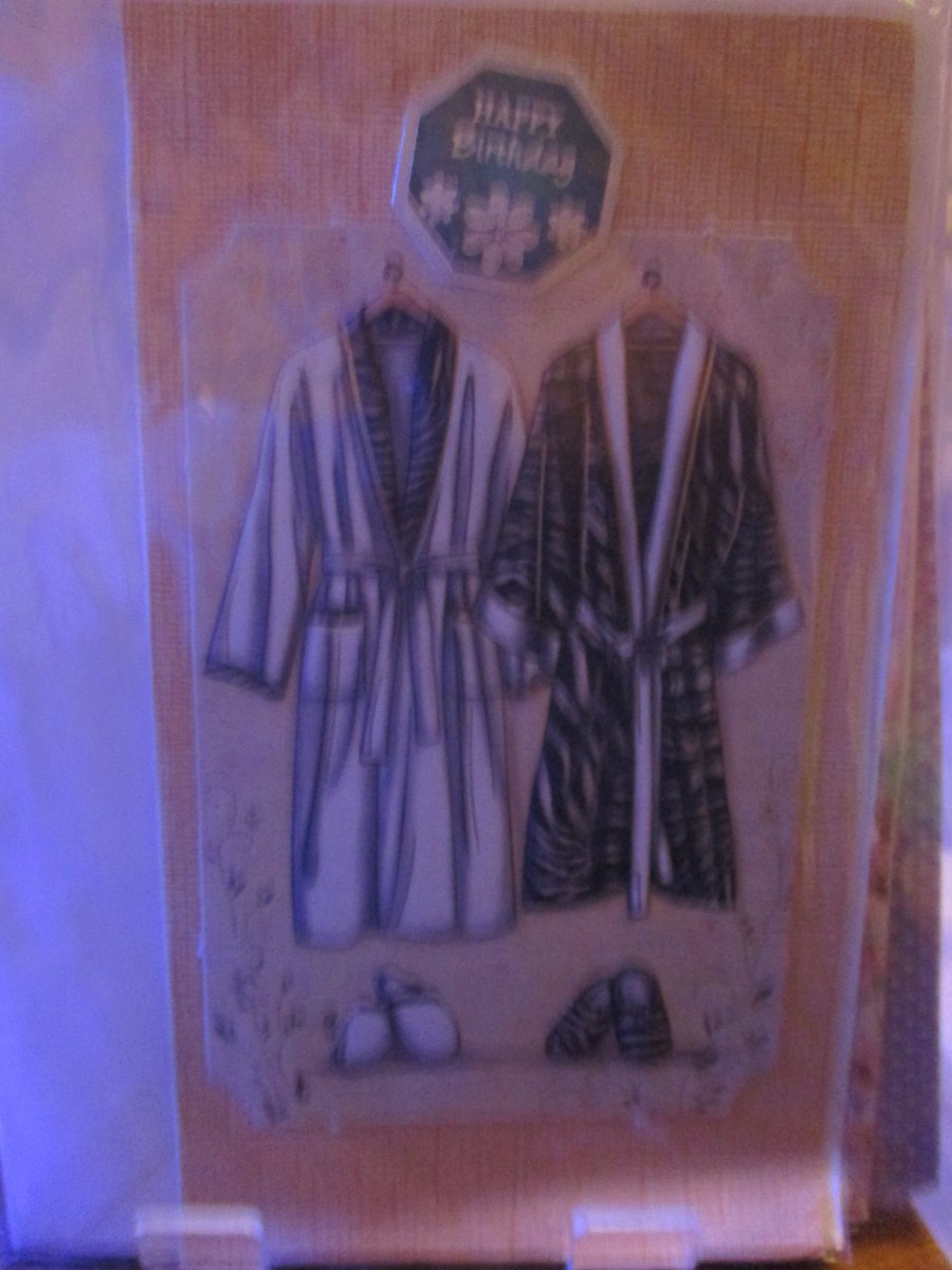 Happy Birthday Dressing Gowns Card Folksy