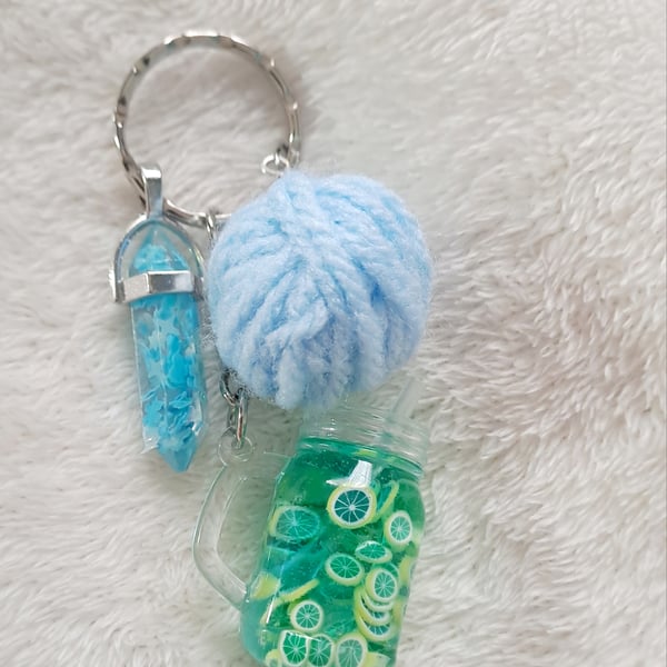 rasberry lemon cocktail keyring 