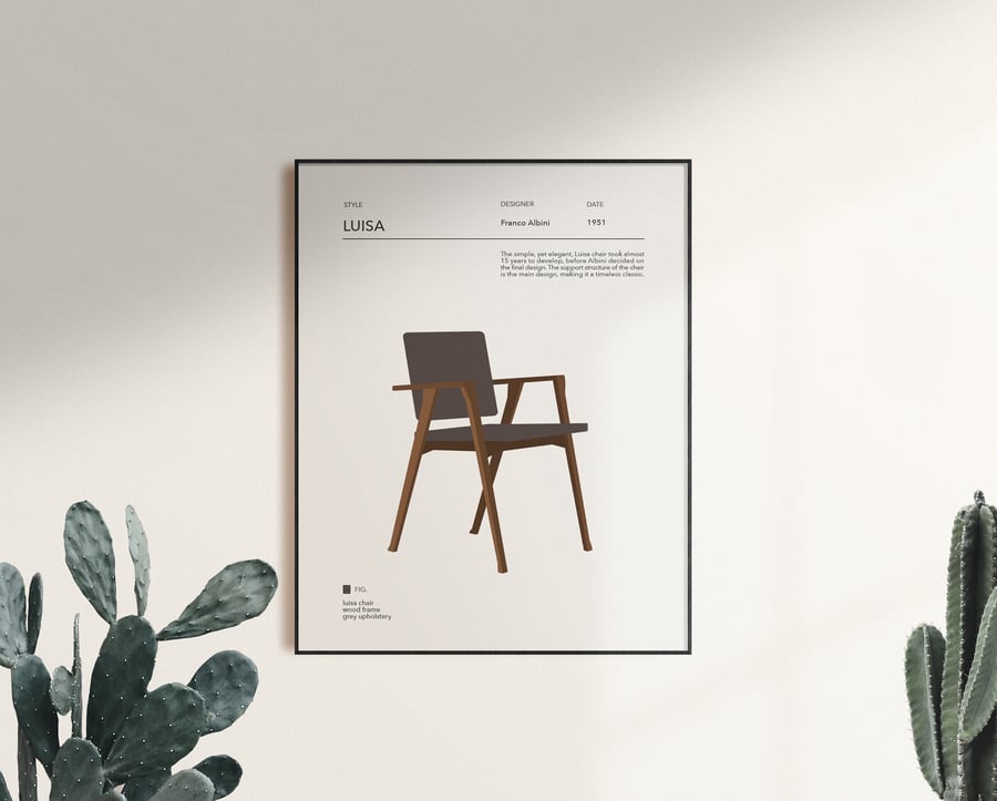 Luisa Chair Print by Franco Albini
