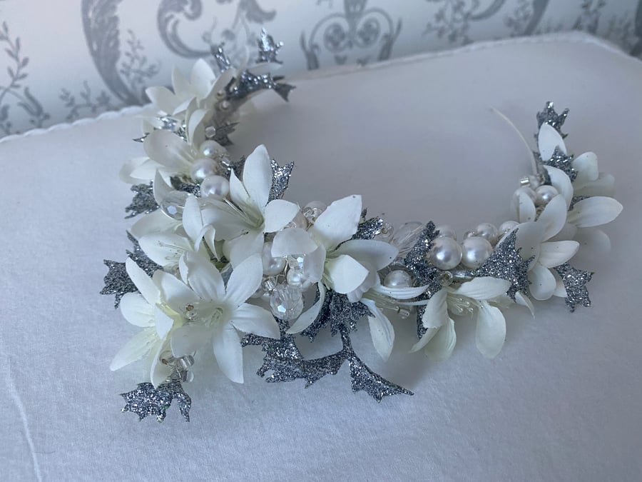 The Sarah- Bridal headdress - Stunning wild flower tiara - Bridal tiara