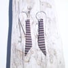 Corrugated Hammered and Oxidised Copper Dangle Earrings - UK Free Post