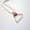 Heart Pendant With Garnet Charms