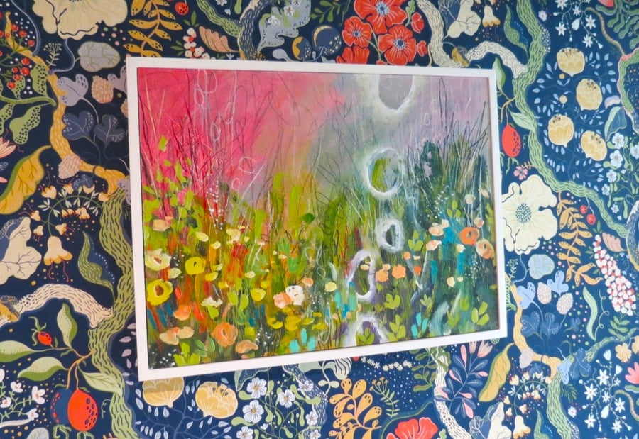 'In the evening light' Original Abstract Painting by Jackie Reynolds