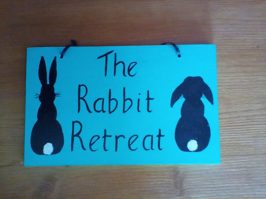 Pet Sign for Rabbit Bunny Rabbit Retreat Indoor Outdoor