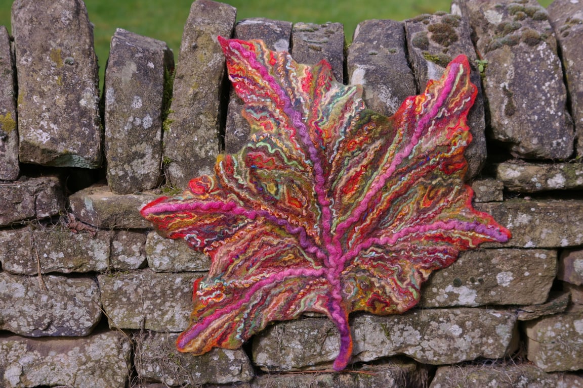 Handmade Felted Wool Leaf Napkin