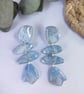 Marbled blue, white and silver earrings  - Image 2