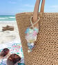 Pretty floral handbag heart charm keyring, holiday accessories  - Image 3