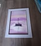 Boat  purple sky shadow cast reflective water  - Image 6