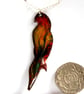 red, blue, black and yellow parrot - scrolled pendant - Image 3