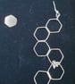 Contrasting honeycomb earrings- sterling silver - Image 2
