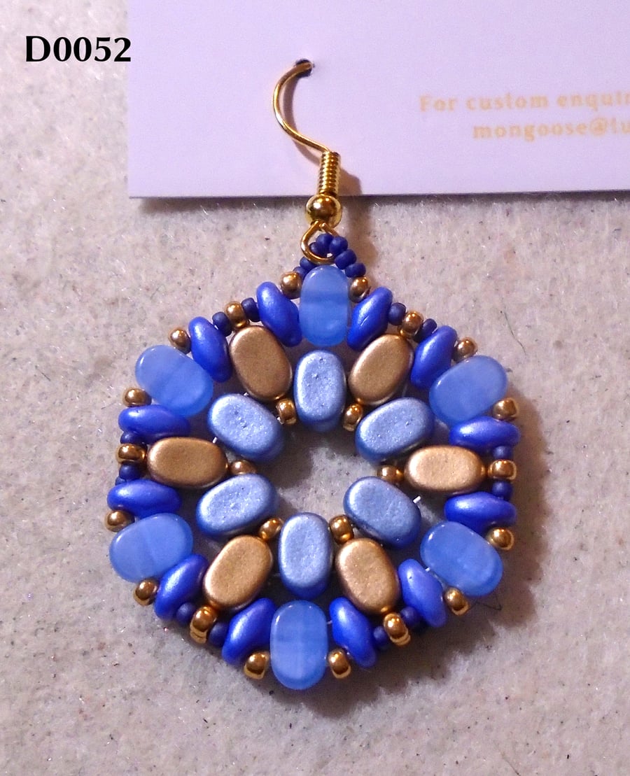 Hexagonal bead earrings (customisable)