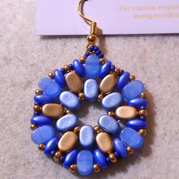 Hexagonal bead earrings (customisable)