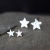Star Stud Earrings Bundle, Silver Star Studs Gift Set