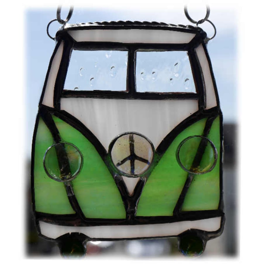 Campervan Suncatcher Stained Glass green Camping Holiday 026