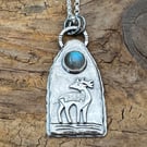 Pictish Stag Pendant with Labradorite