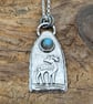 Pictish Stag Pendant with Labradorite