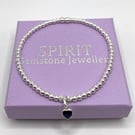 Sapphire Heart September Birthstone Bracelet