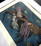 La Bruja - Full Colour - Limited Edition Witch Linoprint - Image 5
