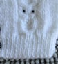 16" White Baby Boys Owl Cardigan - Image 2