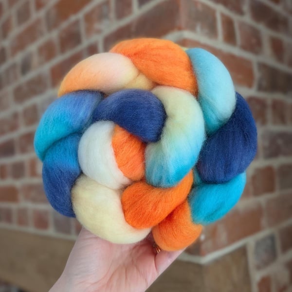 Hand Dyed Falklands Merino Top 103g Spinning Fibre - Kingfisher No. 3