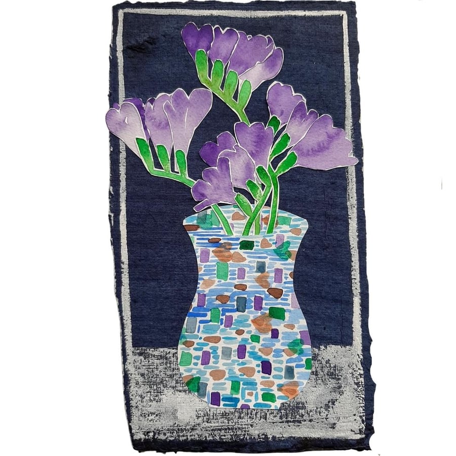 Freesias in Vase Still Life