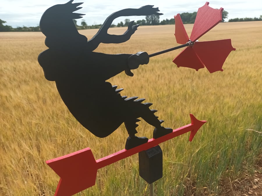 Fun Hand Crafted Umbrella Man Whirlygig - Weathervane