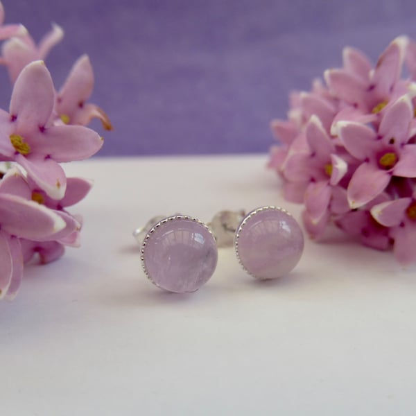 Delicate Lavender Amethyst STS stud earrings