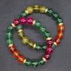 Multicolour crackled quartz elasticated bracelet duo