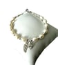 White Pearl & Sterling Silver Angel Wing Bracelet with CZ Heart – Adjustable Mem - Image 10